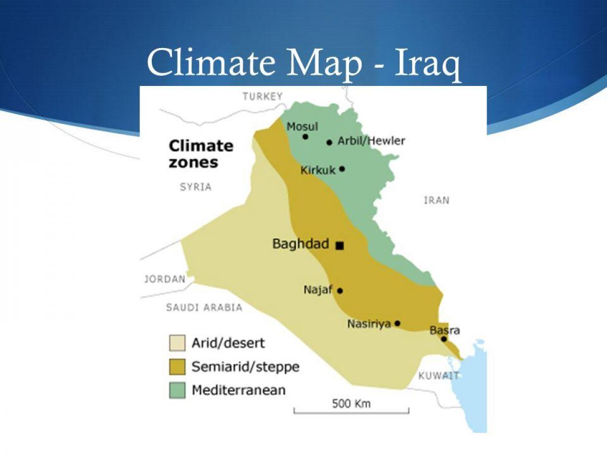 Zemljevid Iraku podnebje