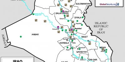 Zemljevid Iraku letališča